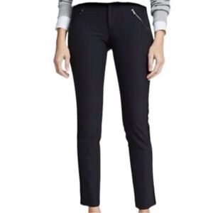 Rebecca Taylor Ava Techy Black Straight Leg Pants size 6 Business Classic